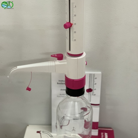 Dispenser  từ 0.25-2.5ml  , 0.5-5ml , 1.0-10ml , 2.5-25ml và - 5.0-50ml  AHN/ Germany