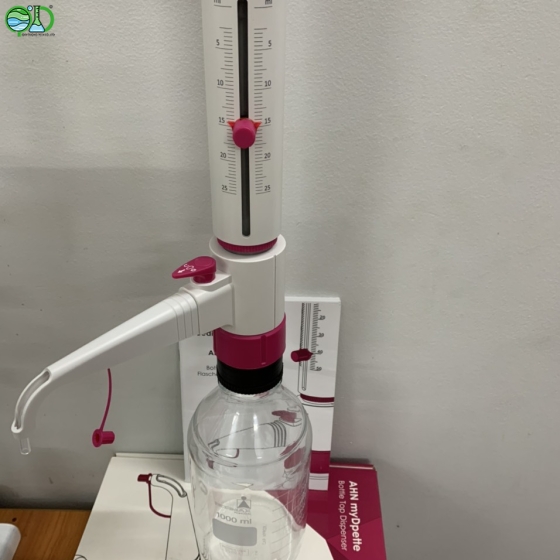 Dispenser  từ 0.25-2.5ml  , 0.5-5ml , 1.0-10ml , 2.5-25ml và - 5.0-50ml  AHN/ Germany