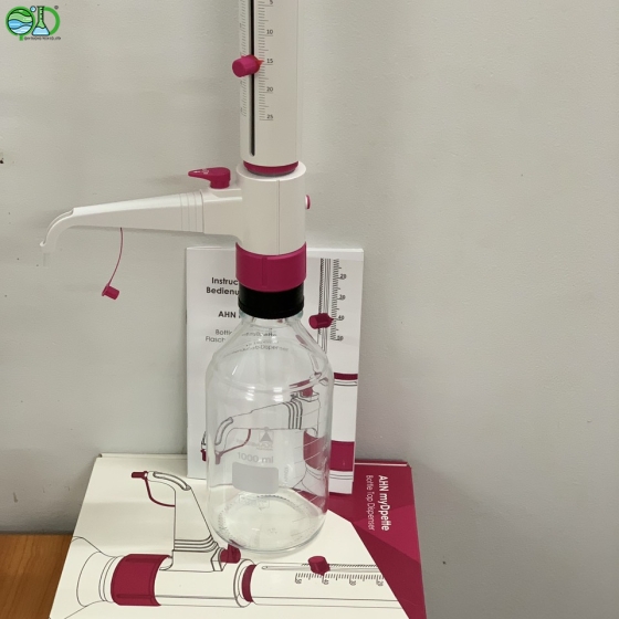 Dispenser  từ 0.25-2.5ml  , 0.5-5ml , 1.0-10ml , 2.5-25ml và - 5.0-50ml  AHN/ Germany