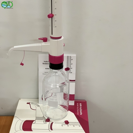 Dispenser  từ 0.25-2.5ml  , 0.5-5ml , 1.0-10ml , 2.5-25ml và - 5.0-50ml  AHN/ Germany