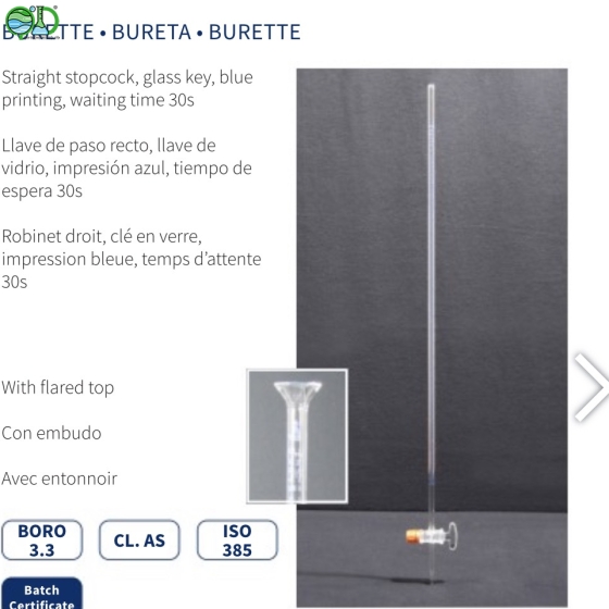 Burette 10ml -25ml-50ml  Normax